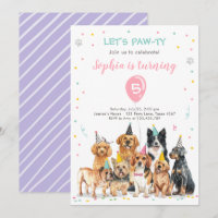 Puppy Birthday Invitation Dog Party Pawty Girl
