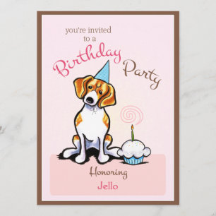 Puppy Birthday Party Beagle Girl off-Leash Art™ Kaart