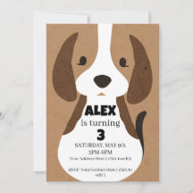 Puppy Birthday Party Invitation  Boys | Editable