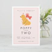 Puppy Birthday Party Invitation - Personnalisable (Debout devant)