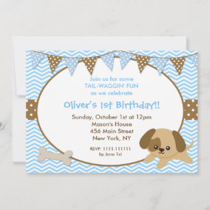 Puppy Birthday Party Invitations Kaart