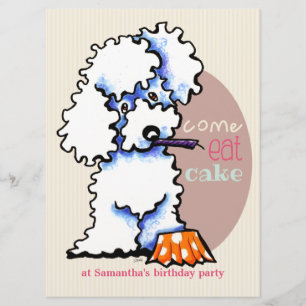 Puppy Birthday Party Poodle Girl Off-Leash Art™ Kaart