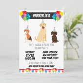 Puppy Birthday Uitnodiging (Staand voorkant)