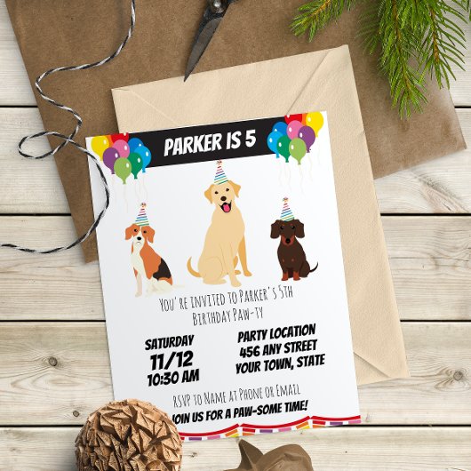 Puppy Birthday Uitnodiging