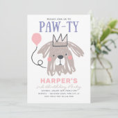 Puppy Birthday Uitnodiging | Dog Party (Staand voorkant)