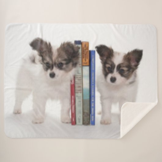 PUPPY BOOKENDS SHERPA DEKEN (Voorkant (horizontaal))