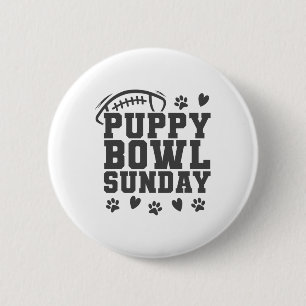 Puppy Bowl Zondag Super Voetbal Game Feest Honden Ronde Button 5,7 Cm