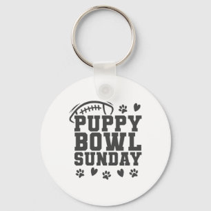 Puppy Bowl Zondag Super Voetbal Game Feest Honden Sleutelhanger