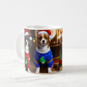 Puppy Christmas Cadeaux café Mug Holiday (Devant gauche)
