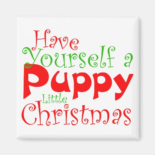 Puppy Christmas Holiday Magnet (Devant)