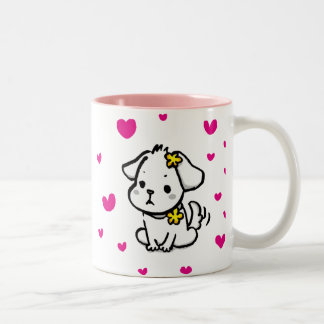 puppy cup tweekleurige koffiemok