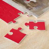 Puppy de Noël puzzle de nom personnalisé. (Côté)