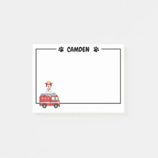 Puppy des pompiers et ses notes Post-It® 4" x 3"