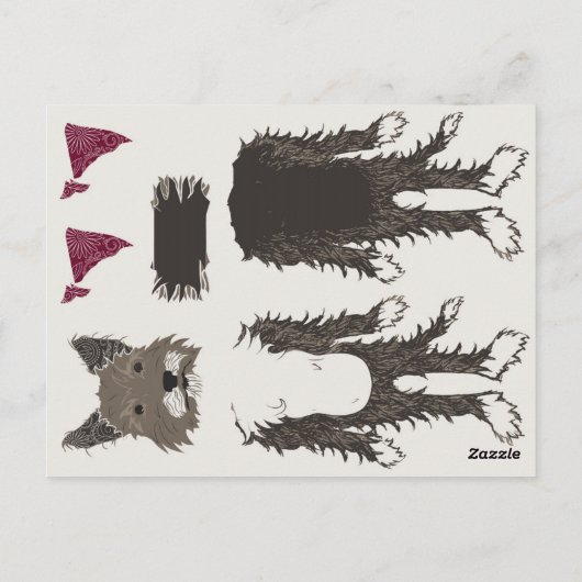 puppy document poppendelen briefkaart (Achterkant)