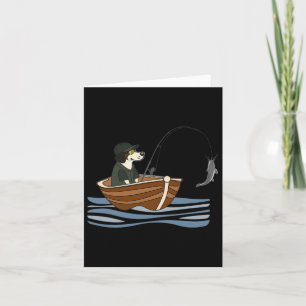 Puppy Dog Angler Vist op jacht naar grappig huisdi Kaart
