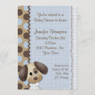 Puppy Dog Baby shower Invitation Kaart