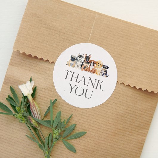 Puppy Dog Baby shower Ronde Sticker