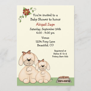 Puppy Dog Baby shower Uitnodiging voor Meisjes