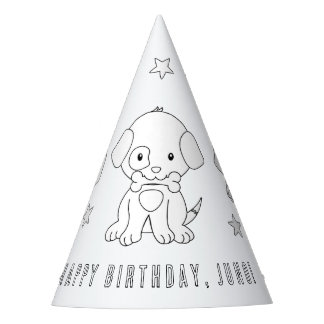 Puppy Dog Birthday Party - Kleur uw eigen Pet Feesthoedjes