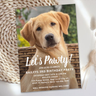 Puppy Dog Birthday Party Persoonlijke foto van Pet Kaart