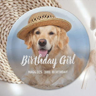 Puppy Dog Birthday Party Persoonlijke foto van Pet Papieren Bordje
