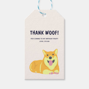 Puppy Dog Birthday Pawty Dank je Label geven Cadeaulabel