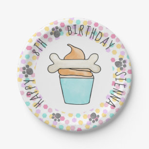 Puppy Dog Birthday Pawty Dessert Cupcake Papieren Bordje