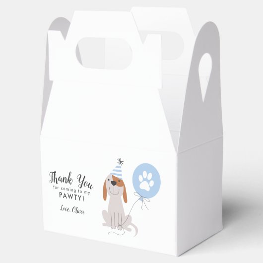 Puppy Dog Blue Dank je Verjaardagsfeestje Bedankdoosjes (Geopend)
