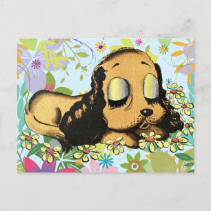 Puppy Dog Cartoon Animal Art Briefkaart