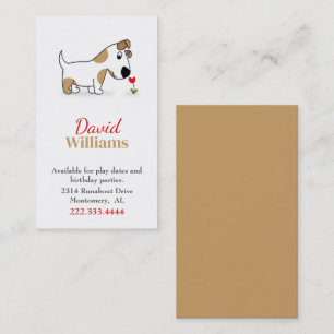 Puppy Dog Children Calling Card Contactkaartje