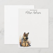 Puppy Dog Cute Personalized German Shepherd Notitiekaartje (Voorkant / Achterkant)