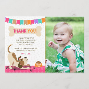 Puppy Dog Dank u Kaart Paw-Ty Paw Stropdas Meisje