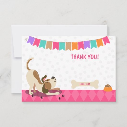 Puppy Dog Dank u Kaart Paw-Ty Paw Stropdas Meisje (Voorkant)