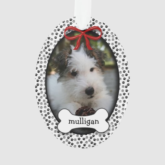 Puppy Dog Eerste Kerstmis of Herdenking Ornament (achterkant)