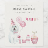 Puppy Dog elke dag van de leeftijd Wijn Etiket (Enkel label)