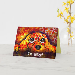 Puppy Dog Eyes Whimsical Abstracte Bloemen Sinaasa Kaart