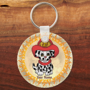 Puppy Dog Firefighter Sleutelhanger