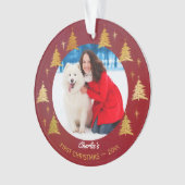 Puppy Dog First Christmas Pet Photo Red Tree (devant)