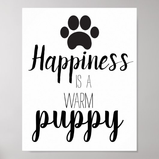 Puppy Dog Geluk Citaat Poster (Voorkant)