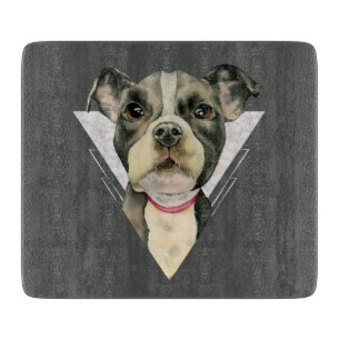 Puppy Dog Geometric Marble Snijplank