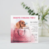 Puppy Dog Girl Birthday Waterverf Foto Pet Kaart (Staand voorkant)