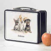 Puppy Dog Girls Watercolor Personalized (In situ)