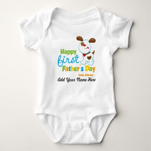 Puppy Dog Happy First Vaderdag Romper (Voorkant)