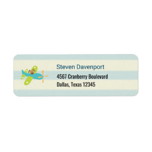 Puppy Dog in een Speelgoed-vliegtuigtrap Etiket