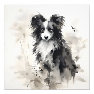 Puppy Dog Inkt Schilderij Foto Afdruk