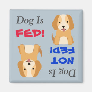 Puppy Dog is Fed/not Fed Magnet Magneet