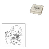 Puppy Dog Knitting needle yarn bag art Rubberstempel (Gestempeld)