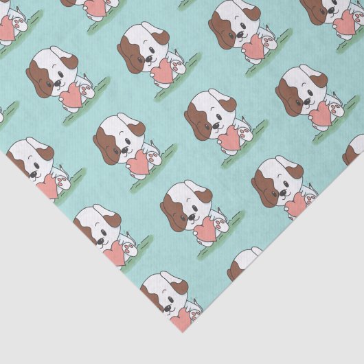 Puppy Dog met hart Tissuepapier (Detail)