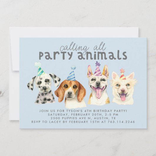 Puppy Dog Party Animals Kaart (Voorkant)