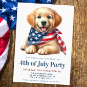 Puppy Dog Patriottische Golden Retriever 4 juli Kaart